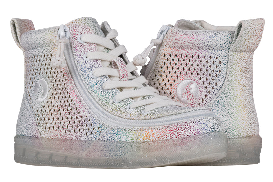 Kid's Rainbow Crackle BILLY Classic Lace Highs -Shoekid.ca