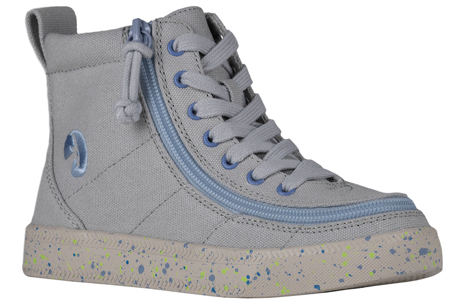 Grey/Blue Speckle BILLY Classic Lace High Tops -Shoekid.ca