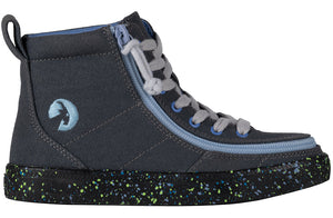 Charcoal/Blue Speckle BILLY Classic Lace High Tops -Shoekid.ca