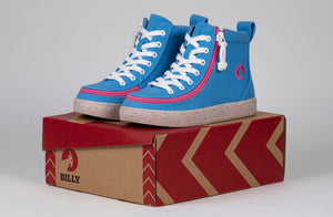 Blue/Pink Speckle BILLY Classic Lace High Tops -Shoekid.ca