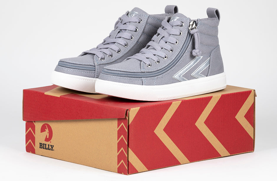 Grey high top sneakers on sale