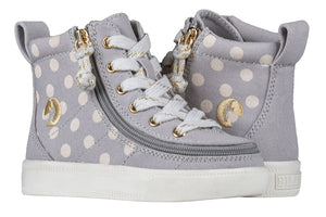 Toddler Grey Polka BILLY Classic Lace Highs -Shoekid.ca