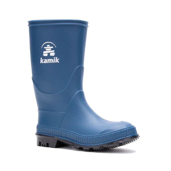 Kamik Stomp Boys Rain Boots Light Navy Made in Canada ShoeKid