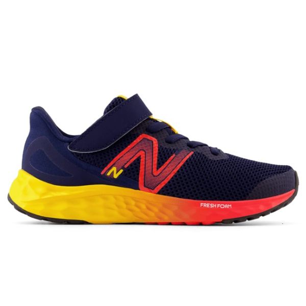 New Balance Fresh Foam Arishi v4 Bungee Lace with Top Straps Running Shoes Navy 7.5W Toddler Boys