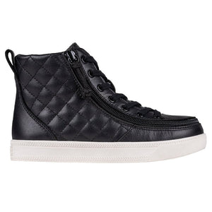 Black Leather BILLY Quilt High Tops -Shoekid.ca