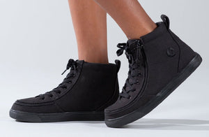 Black to the Floor Canvas BILLY Classic Lace High Tops -Shoekid.ca