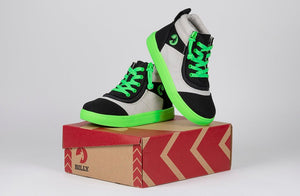 Black/Green BILLY Street Short Wrap High Tops -Shoekid.ca