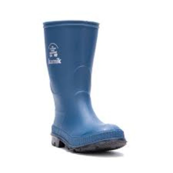 Kamik Stomp Boys Rain Boots Light Navy Made in Canada ShoeKid