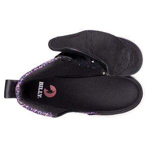 Billy Fuchsia Glitz Classic Lace Kids High Top Adaptable Sneaker (EasyOn) - ShoeKid.ca