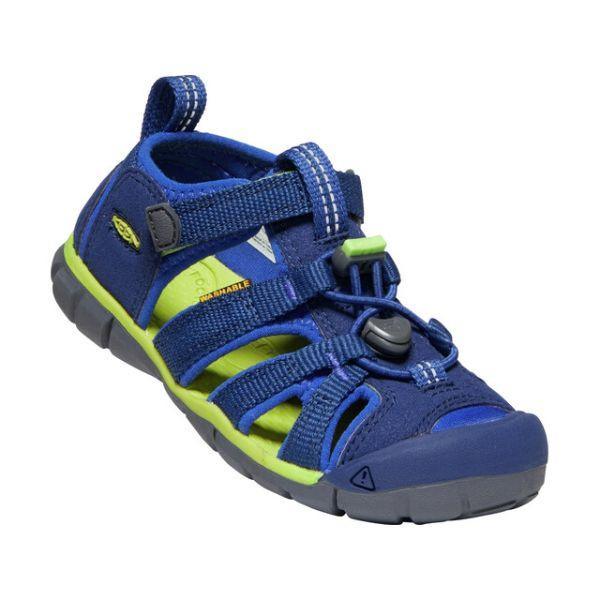 KEEN Seacamp II CNX Boys Sandal Blue Depths Chartreuse ShoeKid.ca