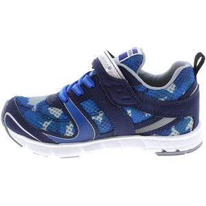 Tsukihoshi Velocity Navy Camo Boys Runnning Shoes (Machine Washable) - ShoeKid.ca